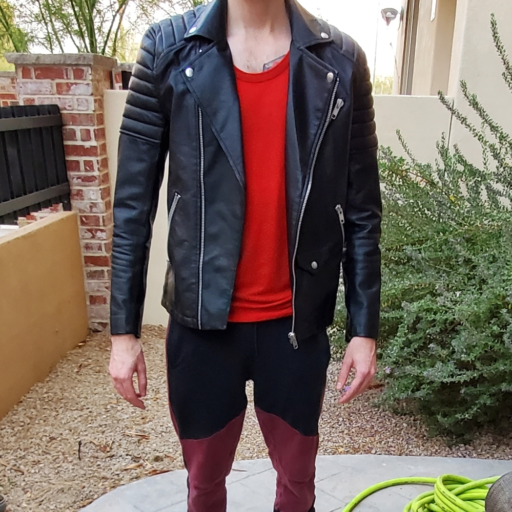 H&M Slim fit Quilted Pleather Jacket